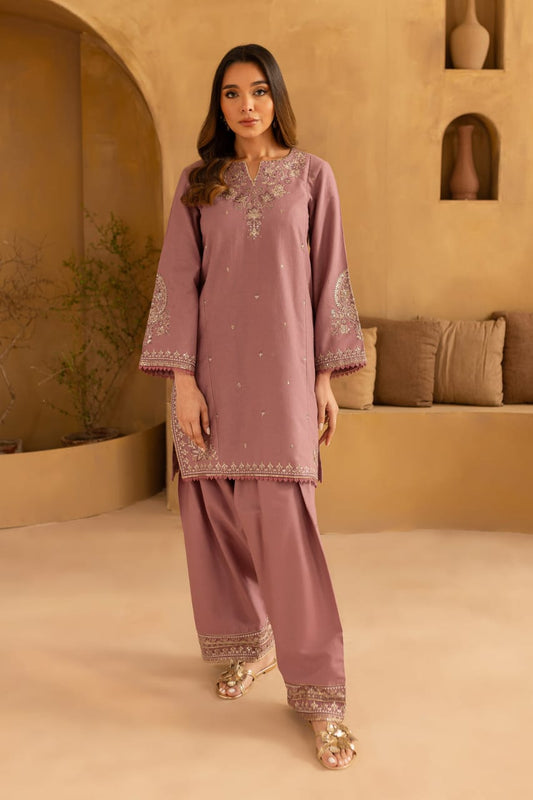 Ferio Onion - 2Pc Embroidered Dress